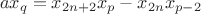 $$a x_q = x_{2n+2} x_p - x_{2n} x_{p-2}$$