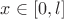 $x\in[0,l]$