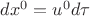 $dx^{0}=u^{0}d\tau$