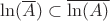 $\ln(\overline{A})\subset\overline{\ln (A)}$