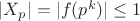 $ |X_p| = |f(p^k)| \leq 1 $