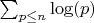 $\sum_{p \leq n} {\log(p)}$