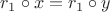 $r_1\circ x=r_1\circ y$