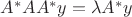 $A^*AA^*y=\lambda A^*y$