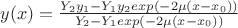 $y(x)=\frac {Y_2y_1-Y_1y_2exp(-2\mu(x-x_0))} {Y_2-Y_1exp(-2\mu(x-x_0))}$