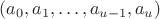 $(a_0,a_1,\dots,a_{u-1},a_u)$