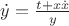$\dot y = \frac{t+x \dot x}{y}$