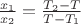 $\frac{x_1}{x_2} = \frac{T_2-T}{T-T_1}$