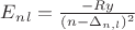 $E_n_l= \frac{-Ry} {(n-\Delta_{n,l})^2}$