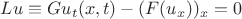 $Lu  \equiv G u_t(x,t) -(F(u_x))_x = 0$
