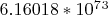 $ 6.16018*10^7^3 $