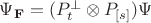 $\Psi_{\mathbf F}=(P_t^\perp\otimes P_{[s]})\Psi$