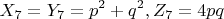 $$X_7=Y_7=p^2+q^2,  Z_7=4pq$$