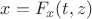 $x = F_x(t,z)$