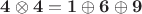 $\bold{4} \otimes \bold{4} = \bold{1} \oplus \bold{6} \oplus \bold{9}$