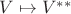 $V\mapsto V^{**}$