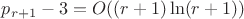 $p_{r+1}-3=O((r+1)\ln (r+1))$