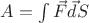 $ A = \int \vec F \vec dS $