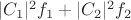 $|C_1|^2 f_1 + |C_2|^2 f_2$