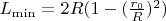 $L_{\min}=2R(1-(\frac{r_0}{R})^2)$