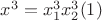 $x^3=x_1^3x_2^3 (1)$