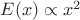 $E(x) \propto x^2$