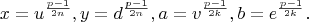 $$x=u^{\frac{p-1}{2n}},y=d^{\frac{p-1}{2n}},a=v^{\frac{p-1}{2k}},b=e^{\frac{p-1}{2k}}.$$