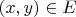$(x,y)\in E$
