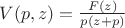 $V(p,z) = \frac{F(z)}{p(z+p)}$