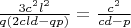 $\frac{3c^2l^2}{q(2cld-qp)}=\frac{c^2}{cd-p}$