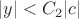 $|y|<C_2|c|$