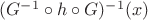 $(G^{-1}\circ h\circ G)^{-1}(x)$