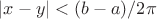$|x-y| < (b-a)/2\pi$