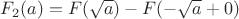 $F_2(a)=F(\sqrt a)-F(-\sqrt a+0)$