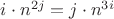 $i\cdot n^{2j} = j\cdot n^{3i}$