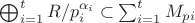 $\bigoplus_{i=1} ^t R/p_i^{\alpha_i} \subset \sum_{i=1}^{t}M_p_i$