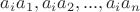 $a_ia_1, a_ia_2, ..., a_ia_n$