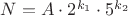 $N=A\cdot 2^{k_1}\cdot 5^{k_2}$