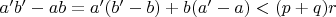 $a'b'-ab=a'(b'-b)+b(a'-a)<(p+q)r$