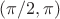 $(\pi/2,\pi)$