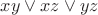 $xy \vee xz \vee yz$