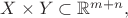 $X \times Y \subset \mathbb R^{m+n},$