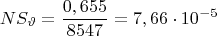 $$NS_{\vartheta}=\frac{0,655}{8547}=7,66\cdot10^{-5}$$