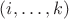 $(i,\ldots,k)$