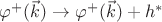 $\varphi^+(\vec{k})\to\varphi^+(\vec{k})+h^*$