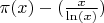 $\pi(x)-(\frac{x}{\ln(x)})$