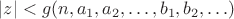 $|z|<g(n,a_1,a_2,\ldots,b_1,b_2,\ldots)$