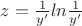 $z=\frac{1}{y'}ln\frac{1}{y'}$