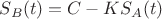 $S_B(t) = C - K S_A(t)$