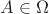 $A\in\Omega$